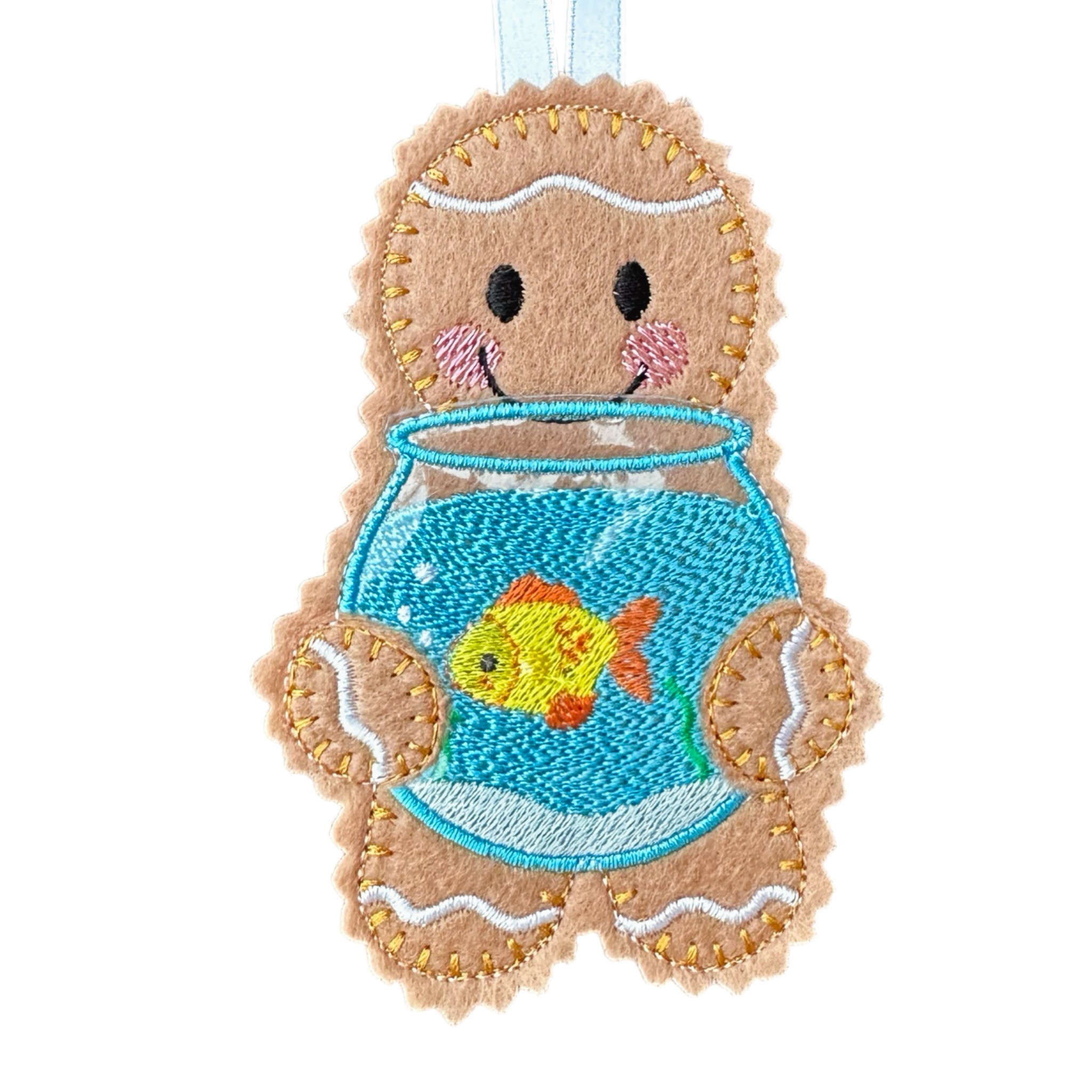 Pet Goldfish Felt Gingerbread Handmade Christmas Decoration — image 3