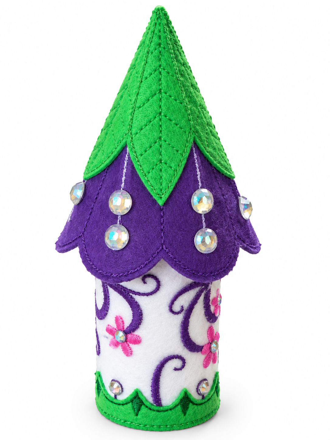 Enchanted Dragonfly Fairy House Handmade Felt LED Tealight Decoration — image 3