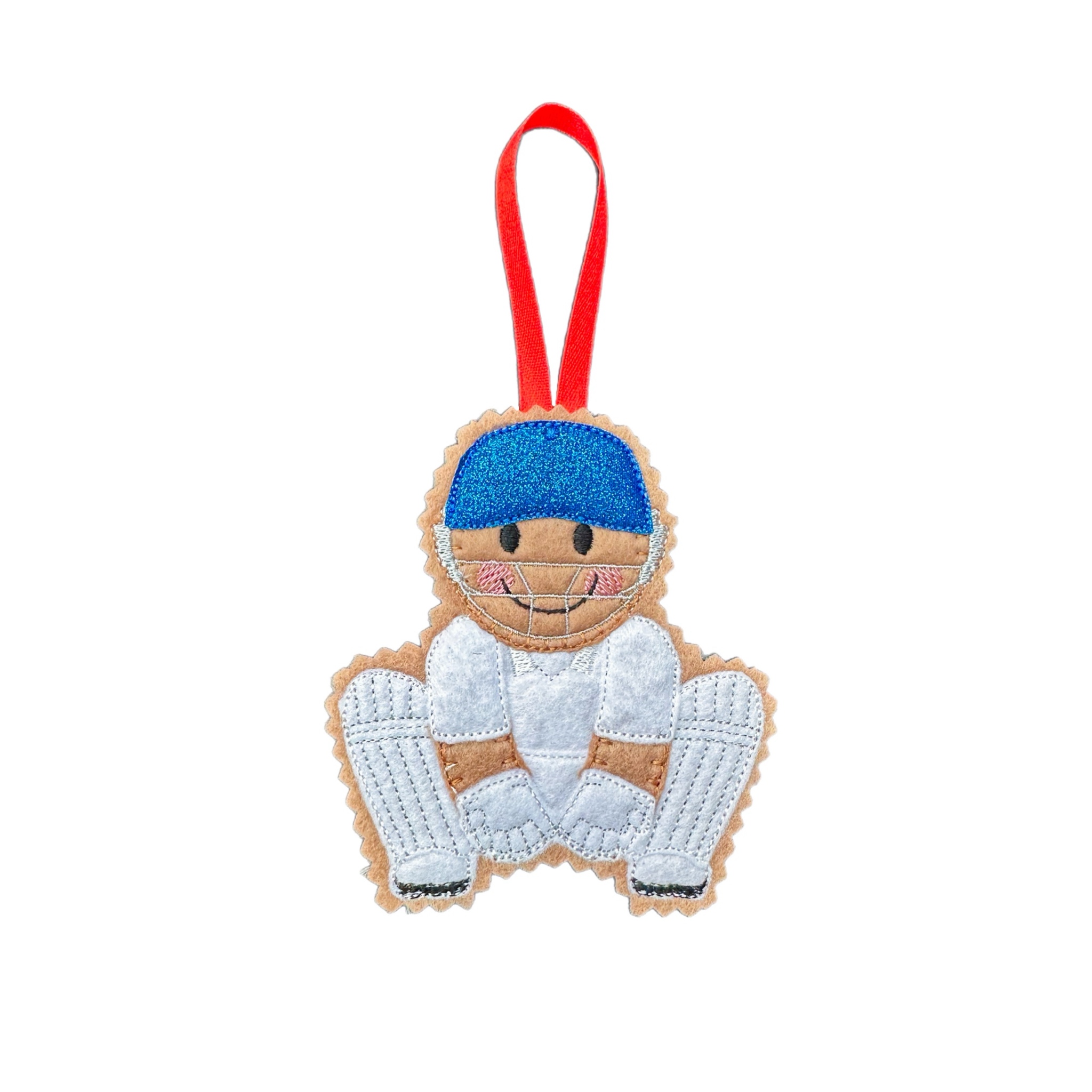 Wicket Cricket Player Felt Gingerbread Handmade Christmas Decoration — image 3