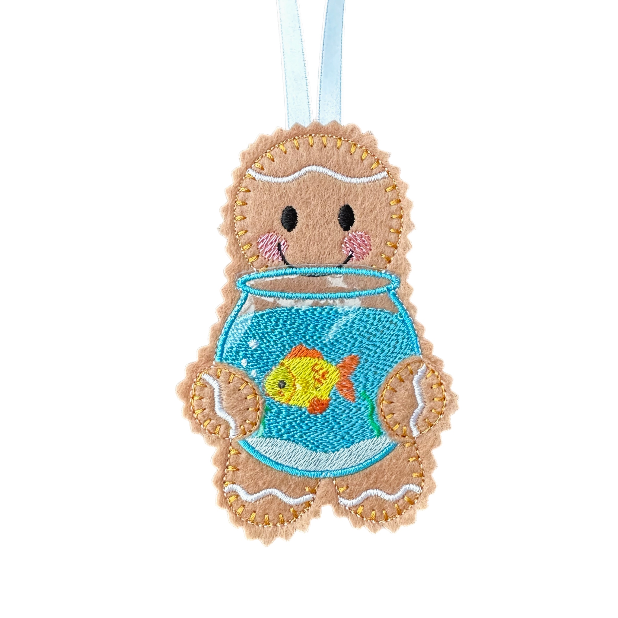 Pet Goldfish Felt Gingerbread Handmade Christmas Decoration