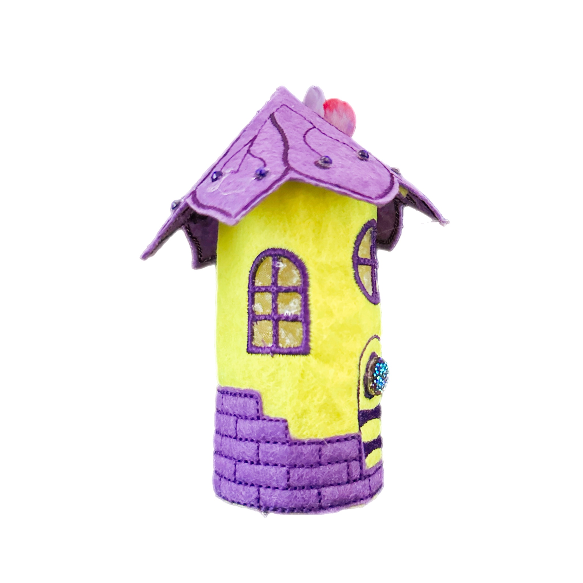 Yellow & Purple Flower Fairy House with LED Tea Light — image 4