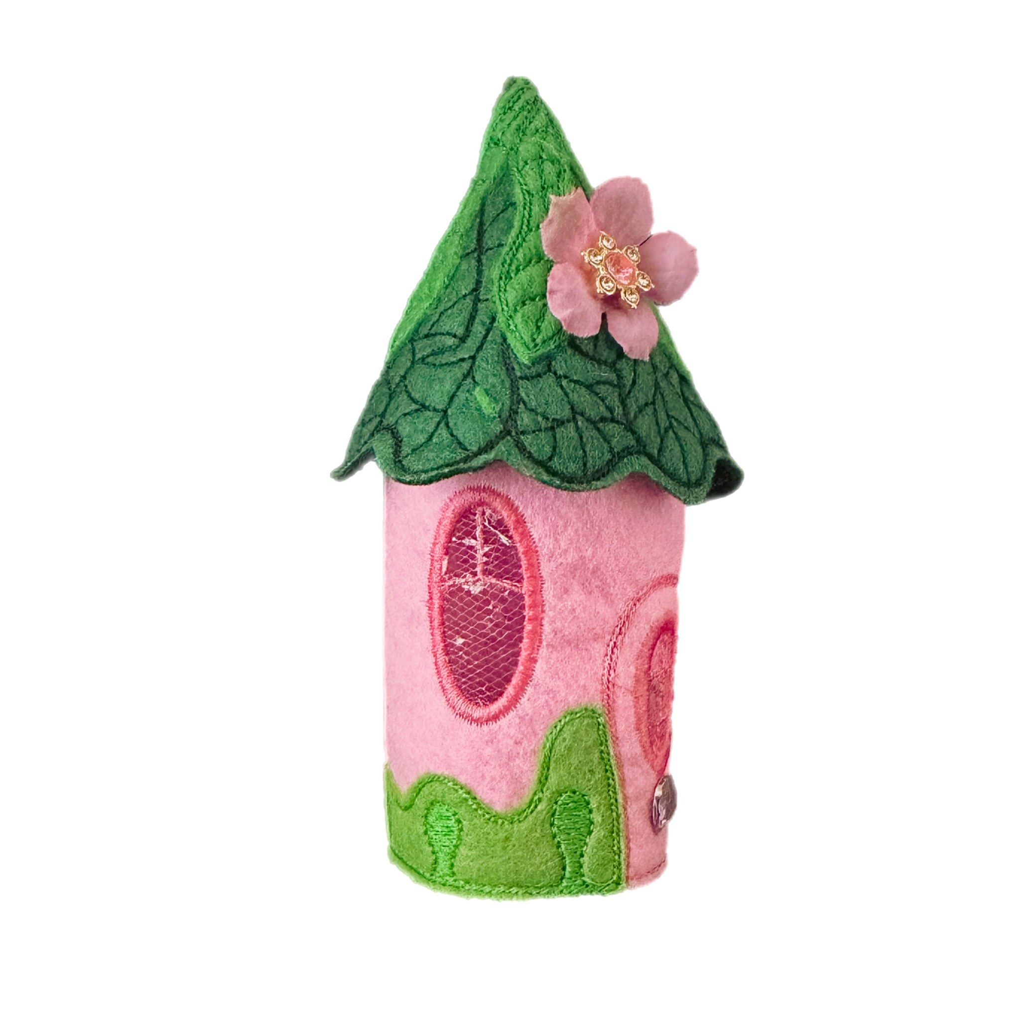 Pink Flower & Bumblebee Fairy House with LED Tea Light — image 3