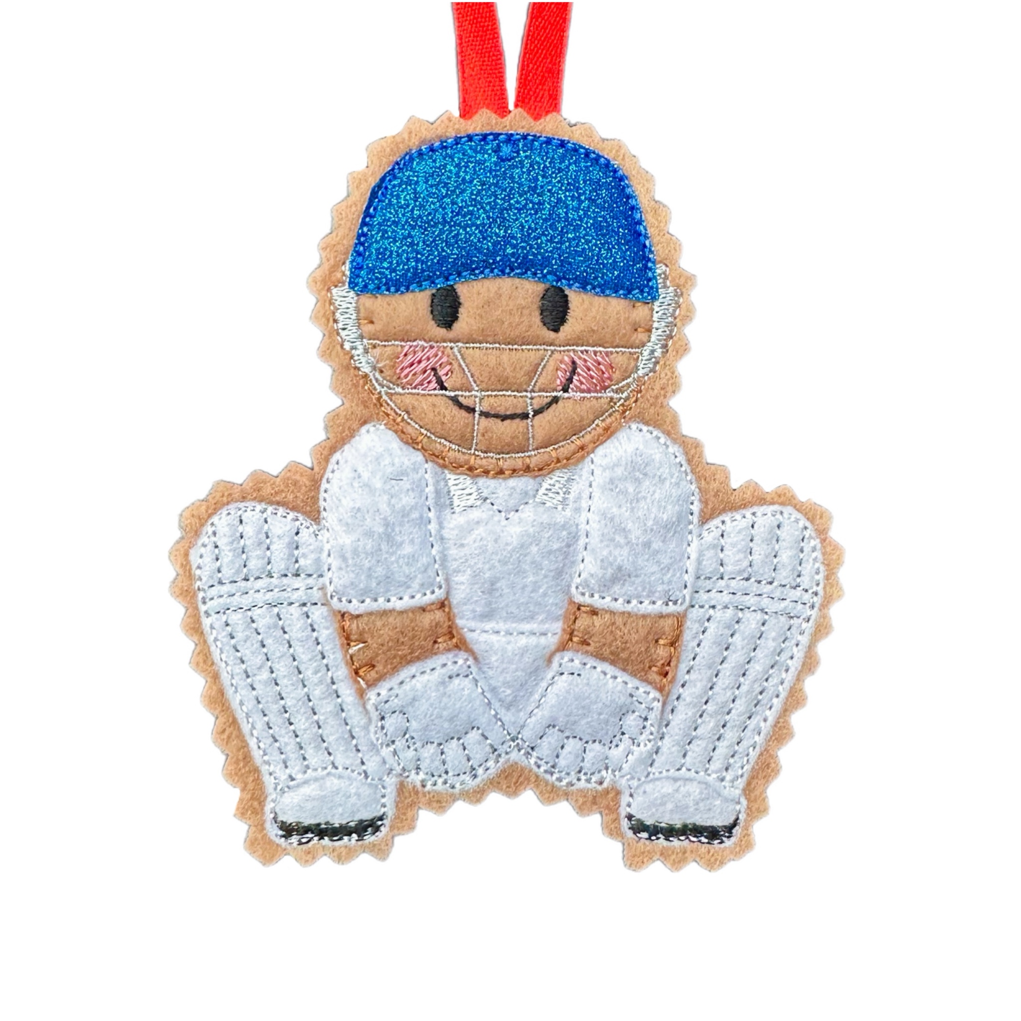 Wicket Cricket Player Felt Gingerbread Handmade Christmas Decoration