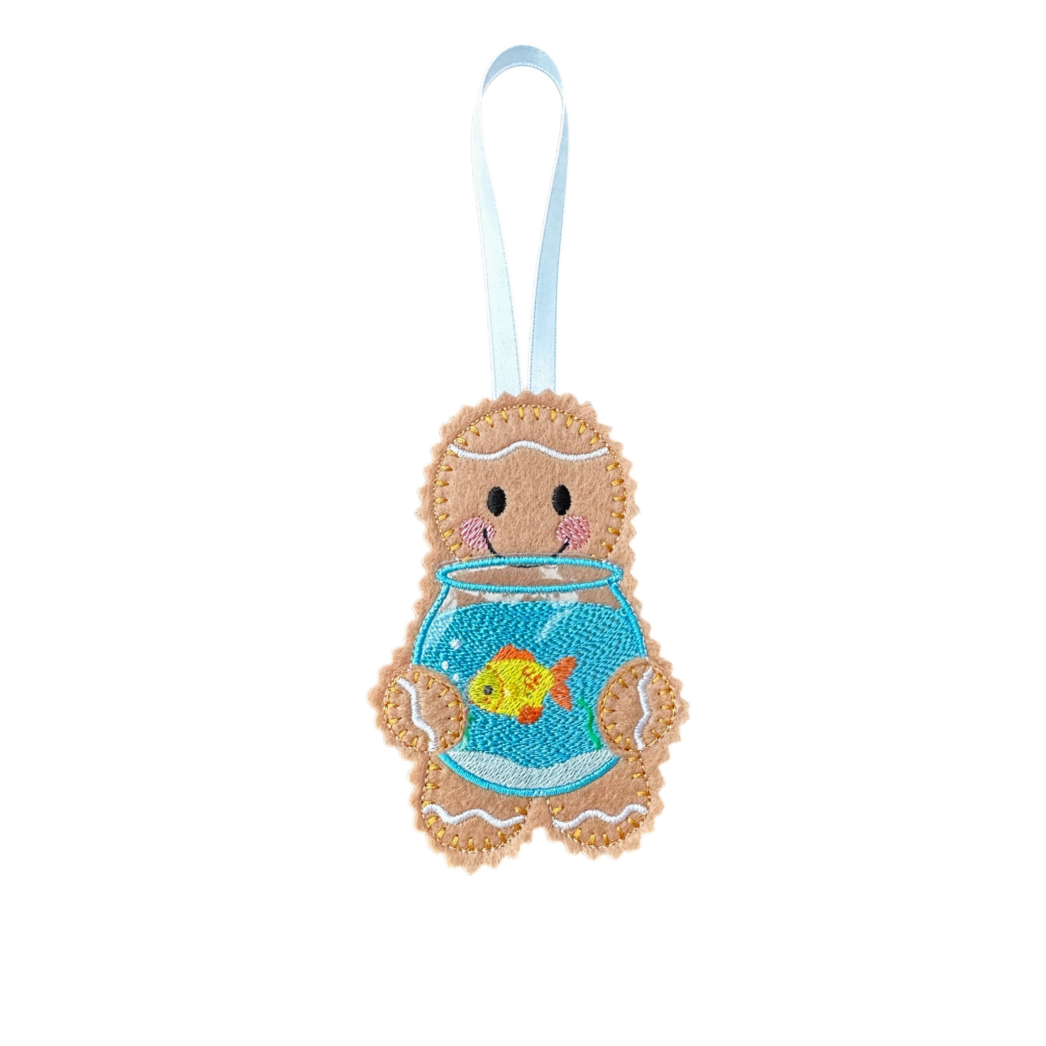 Pet Goldfish Felt Gingerbread Handmade Christmas Decoration — image 2
