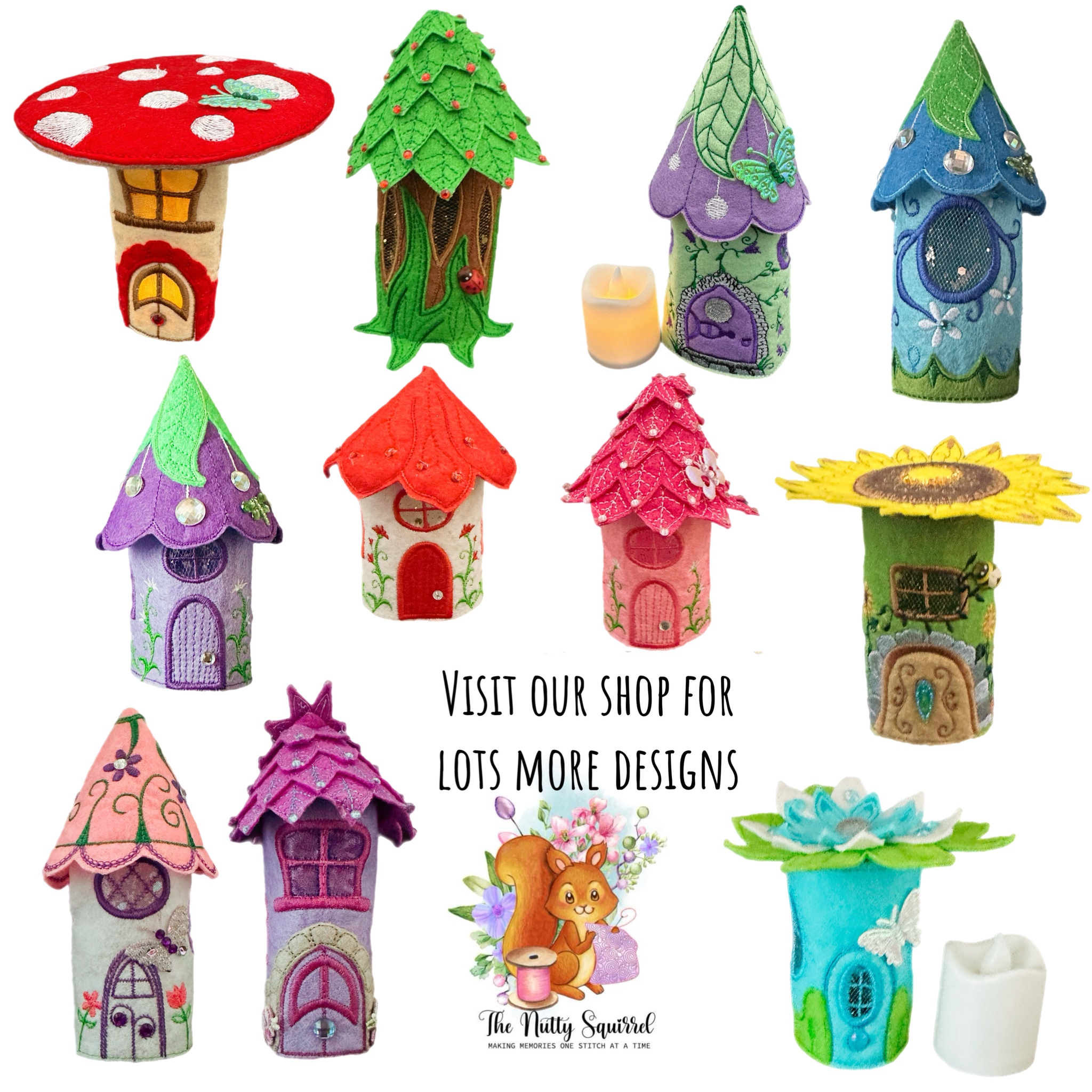 Yellow & Purple Flower Fairy House with LED Tea Light — image 5