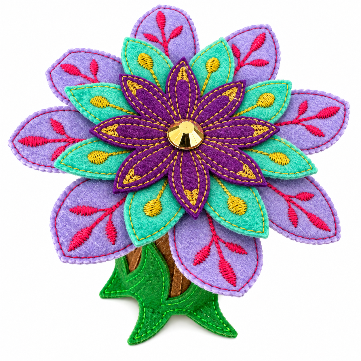 Rainbow Blossom Tree Felt Fairy House Handmade Woodland Fairy Cottage — image 3