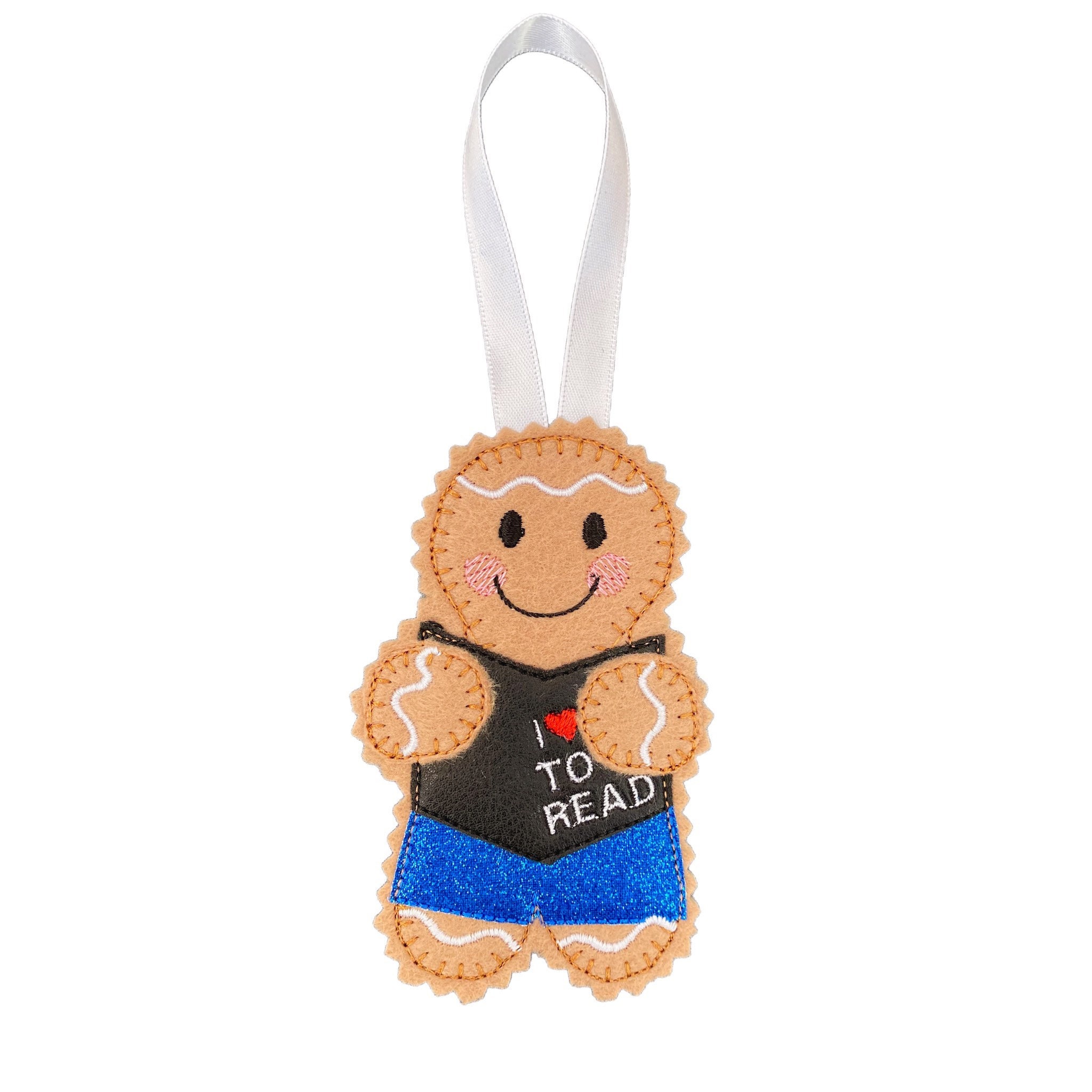 Reading / Bookworm Gingerbread Man Felt Decoration