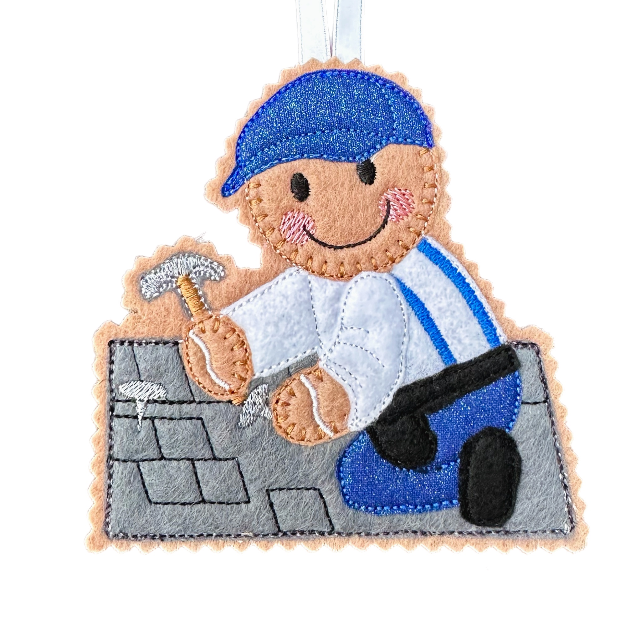 Roofer Felt Gingerbread Handmade Christmas Decoration — image 2