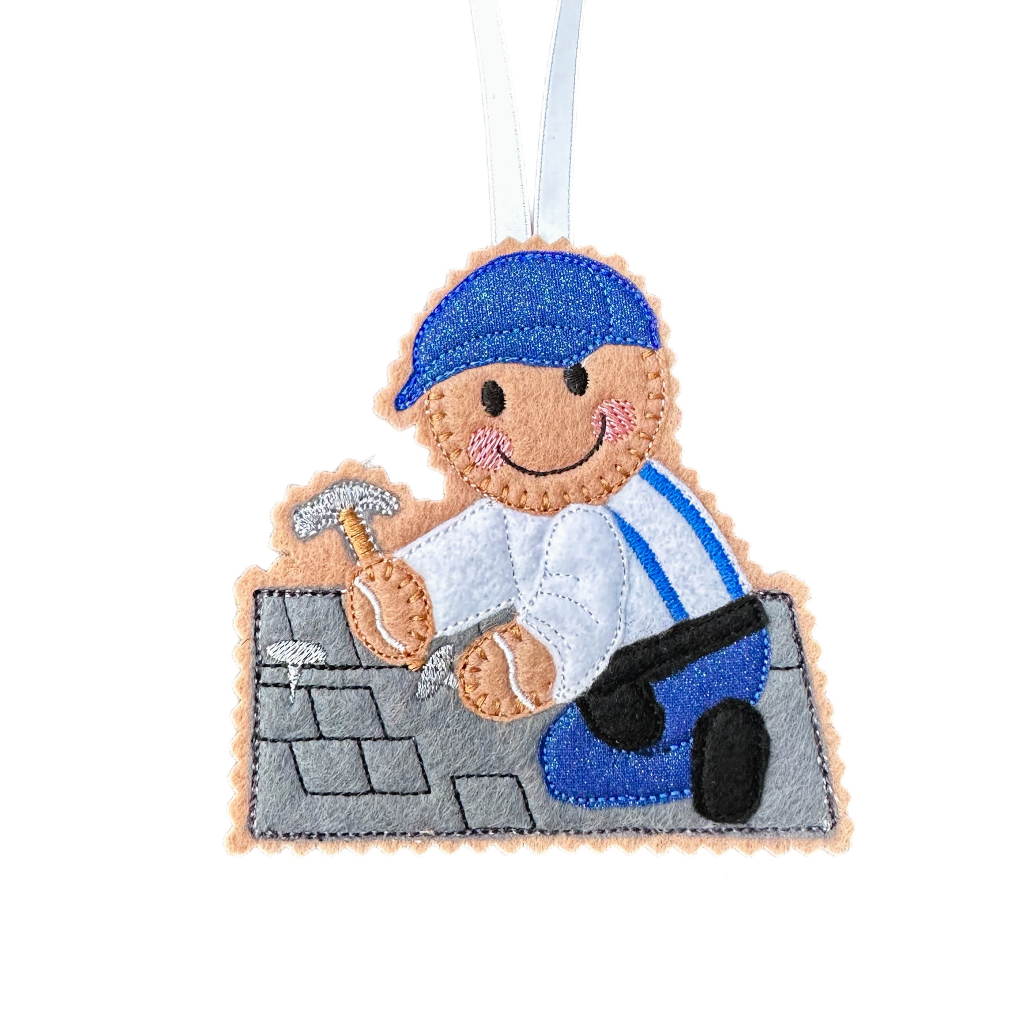 Roofer Felt Gingerbread Handmade Christmas Decoration