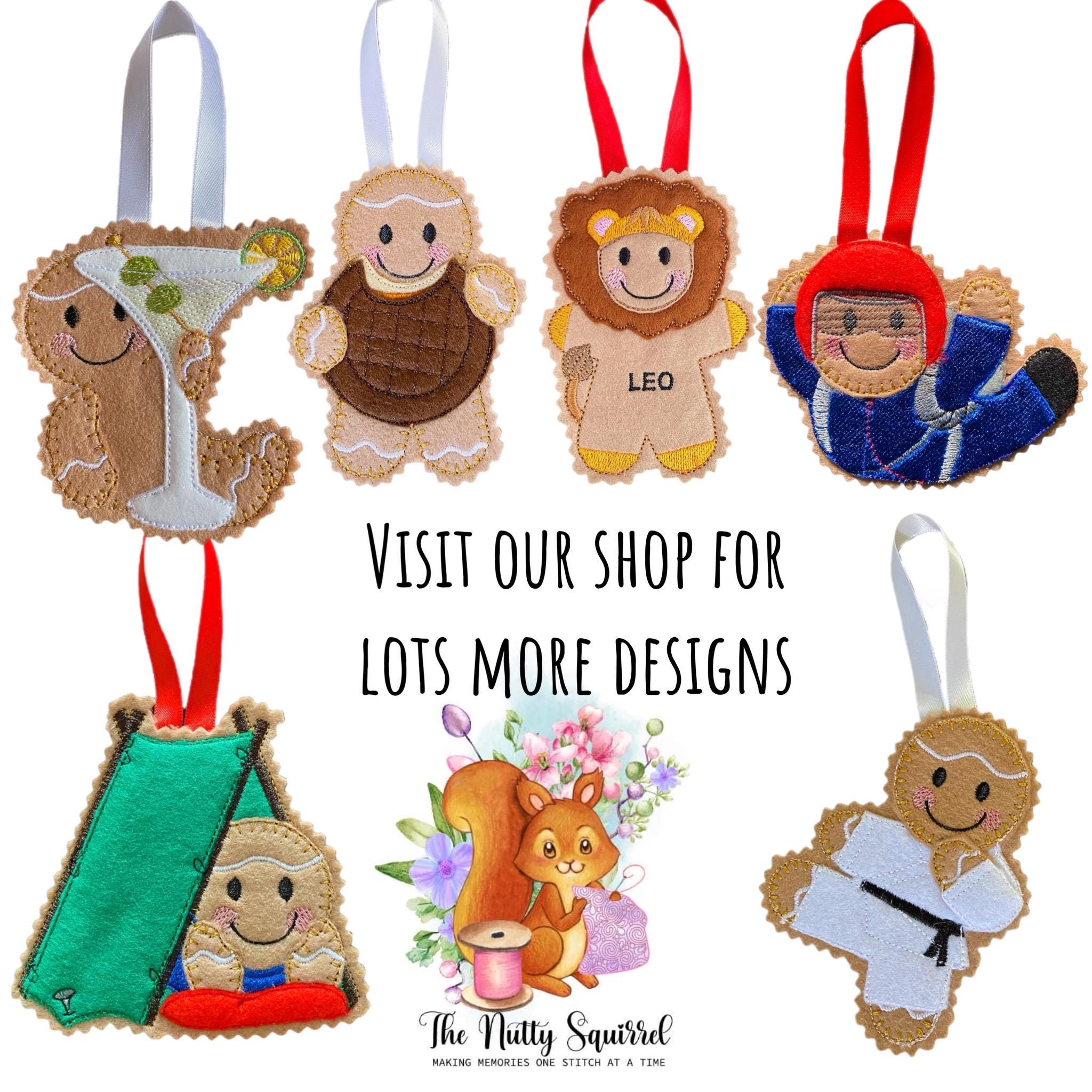 Rugby Player Gingerbread Man Felt Decoration — image 2