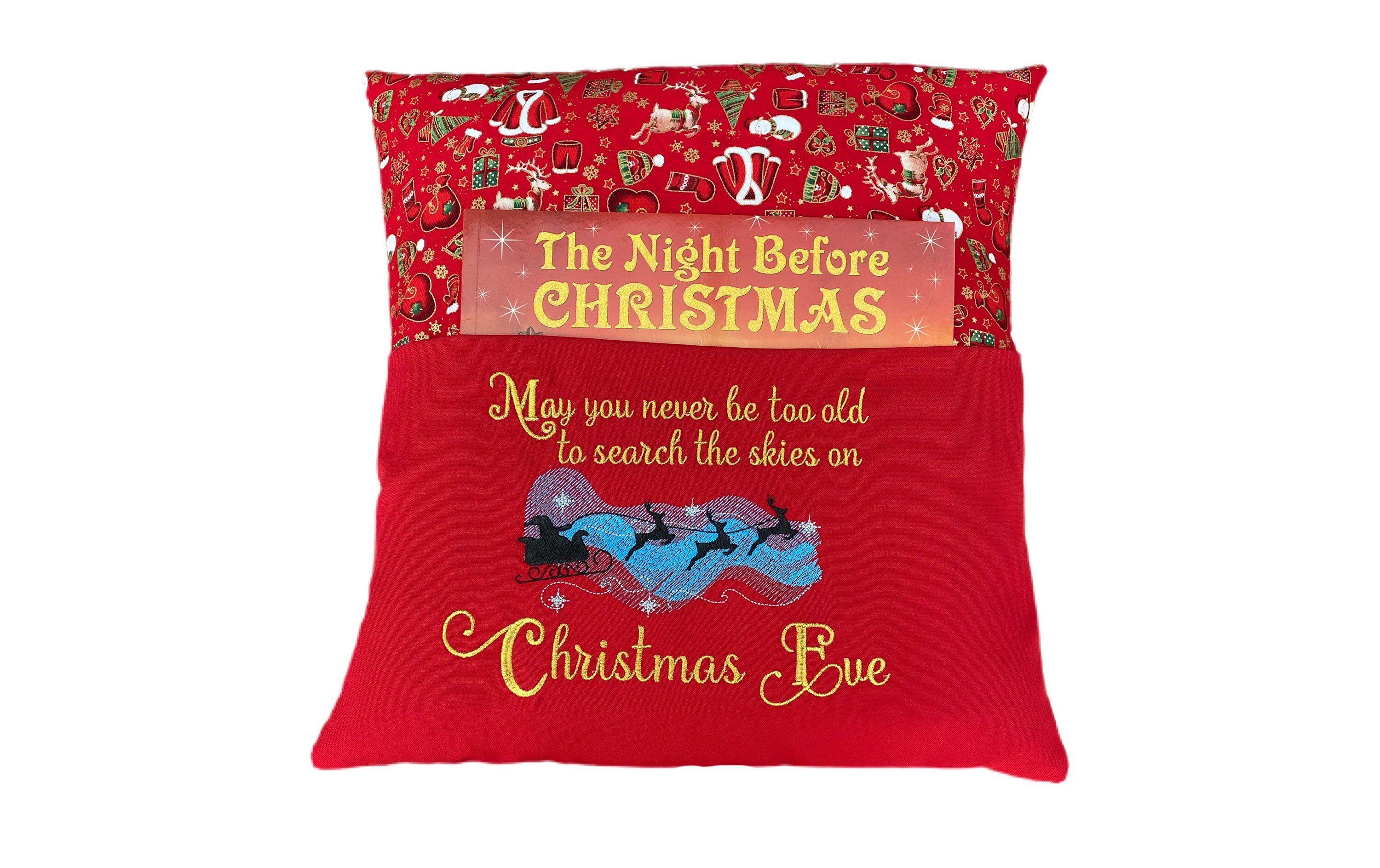 Santa Book Cushion, Christmas Eve Gift, Children's Reading Pillow — image 4