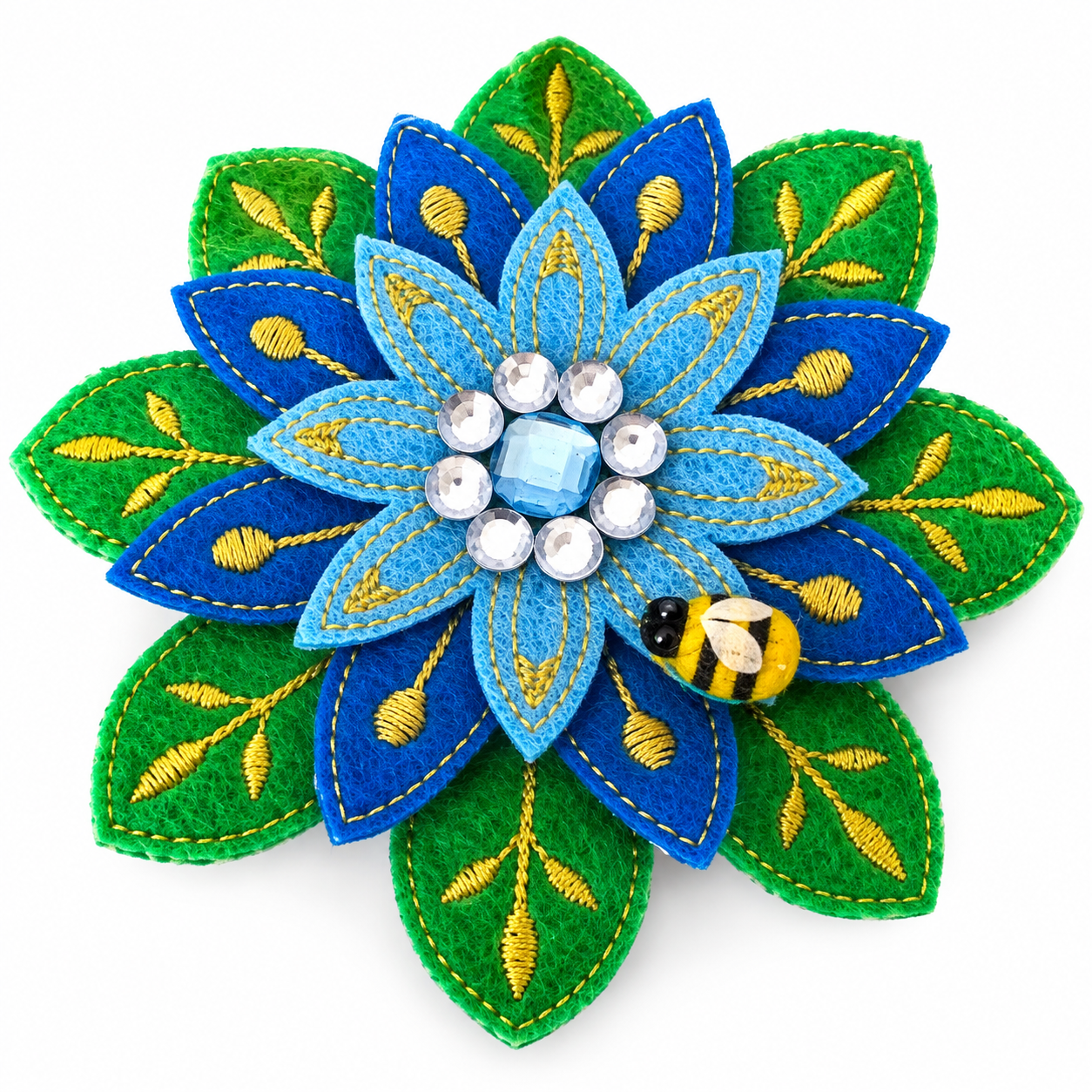 Sapphire Blossom Felt Fairy House Handmade Flower Cottage Decoration — image 4