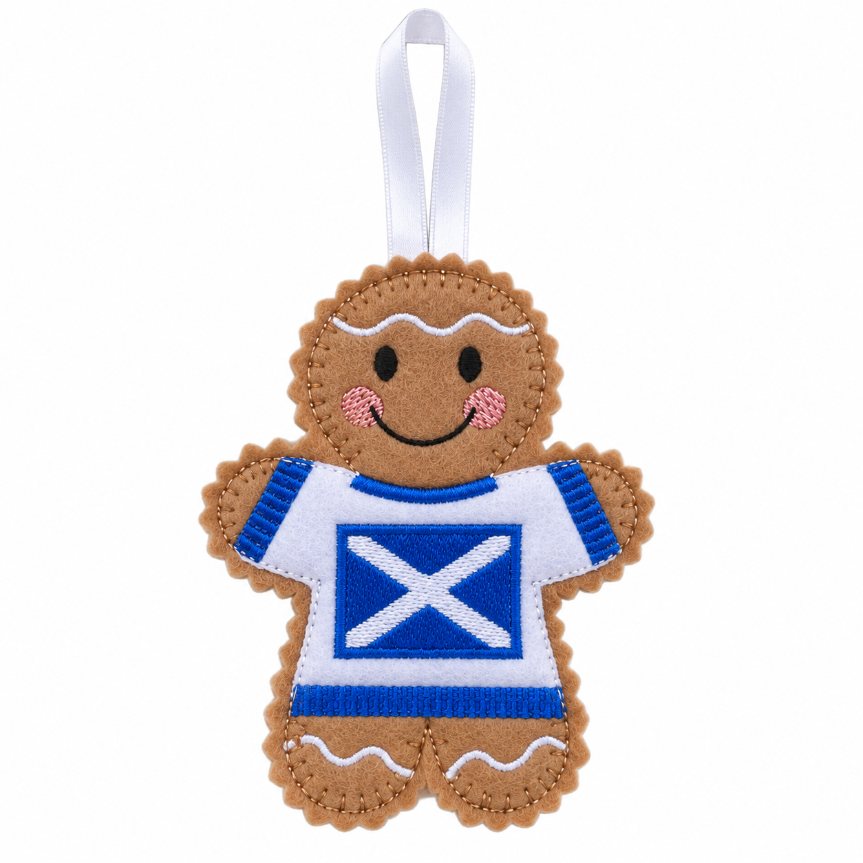 Scottish Flag Jumper Felt Gingerbread Handmade Christmas Decoration