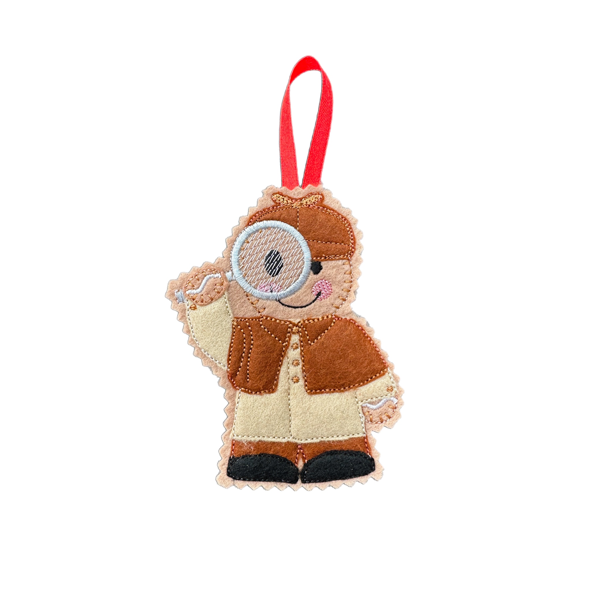 Sherlock Holmes Inspired Detective Felt Gingerbread Handmade Christmas Decoration — image 3