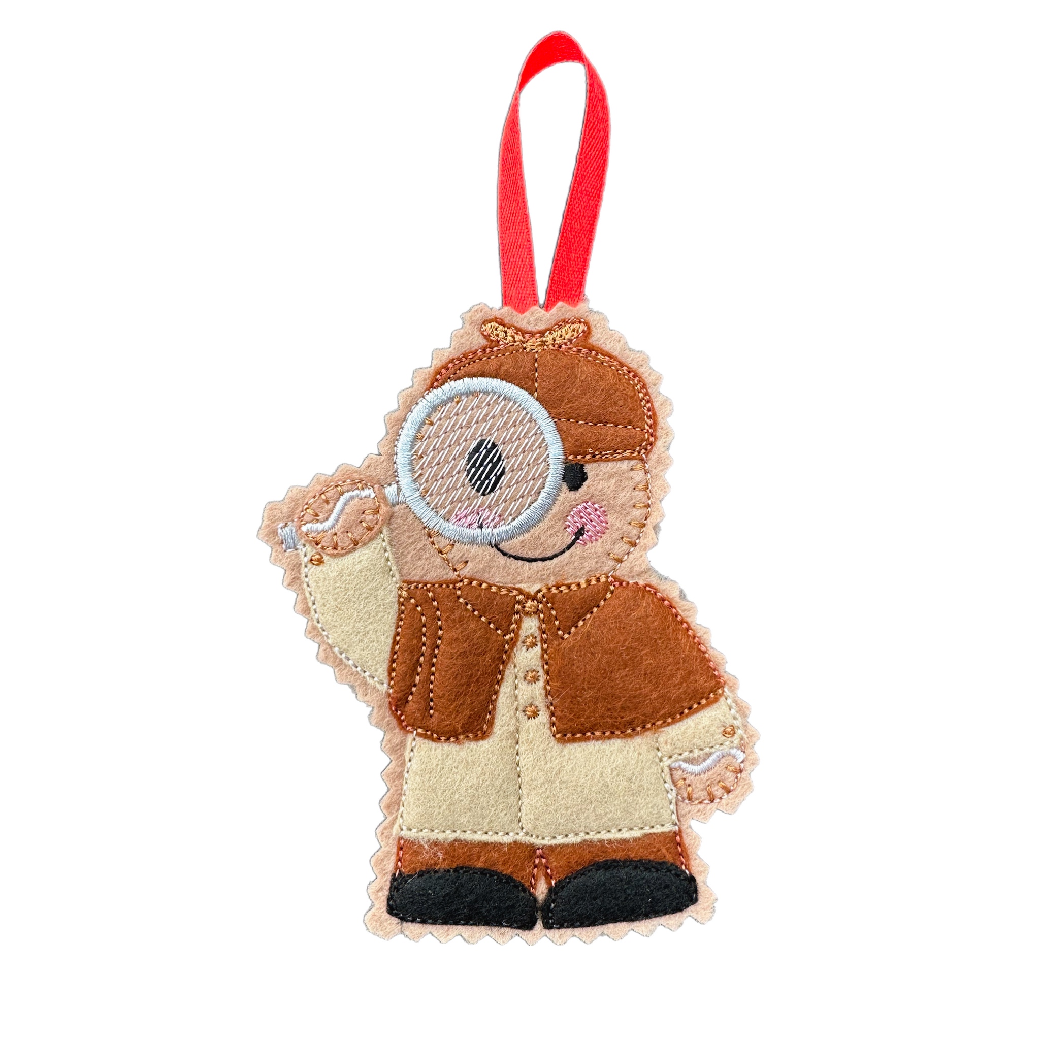 Sherlock Holmes Inspired Detective Felt Gingerbread Handmade Christmas Decoration — image 2