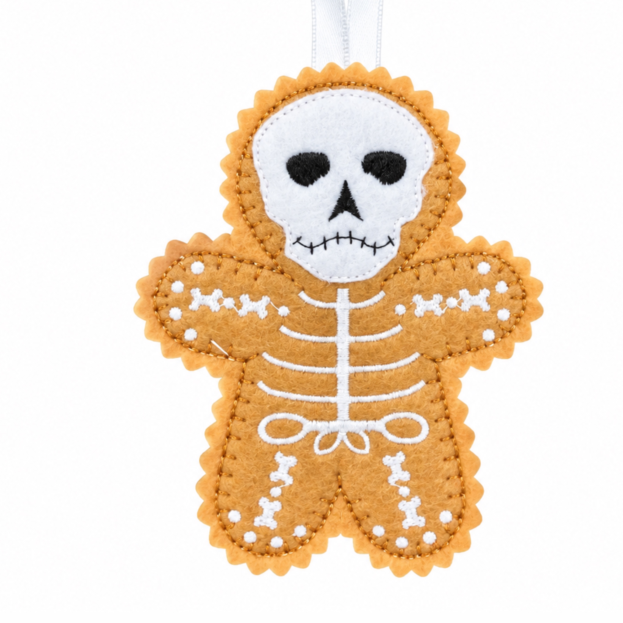 Skeleton Halloween Felt Gingerbread Handmade Christmas Decoration