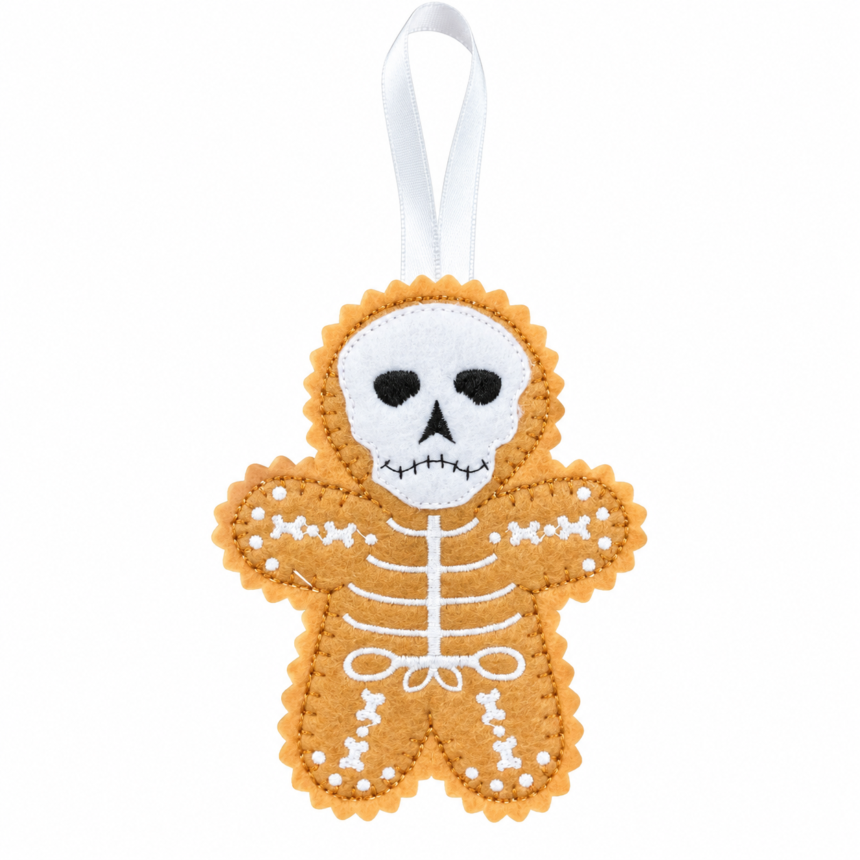 Skeleton Halloween Felt Gingerbread Handmade Christmas Decoration — image 2