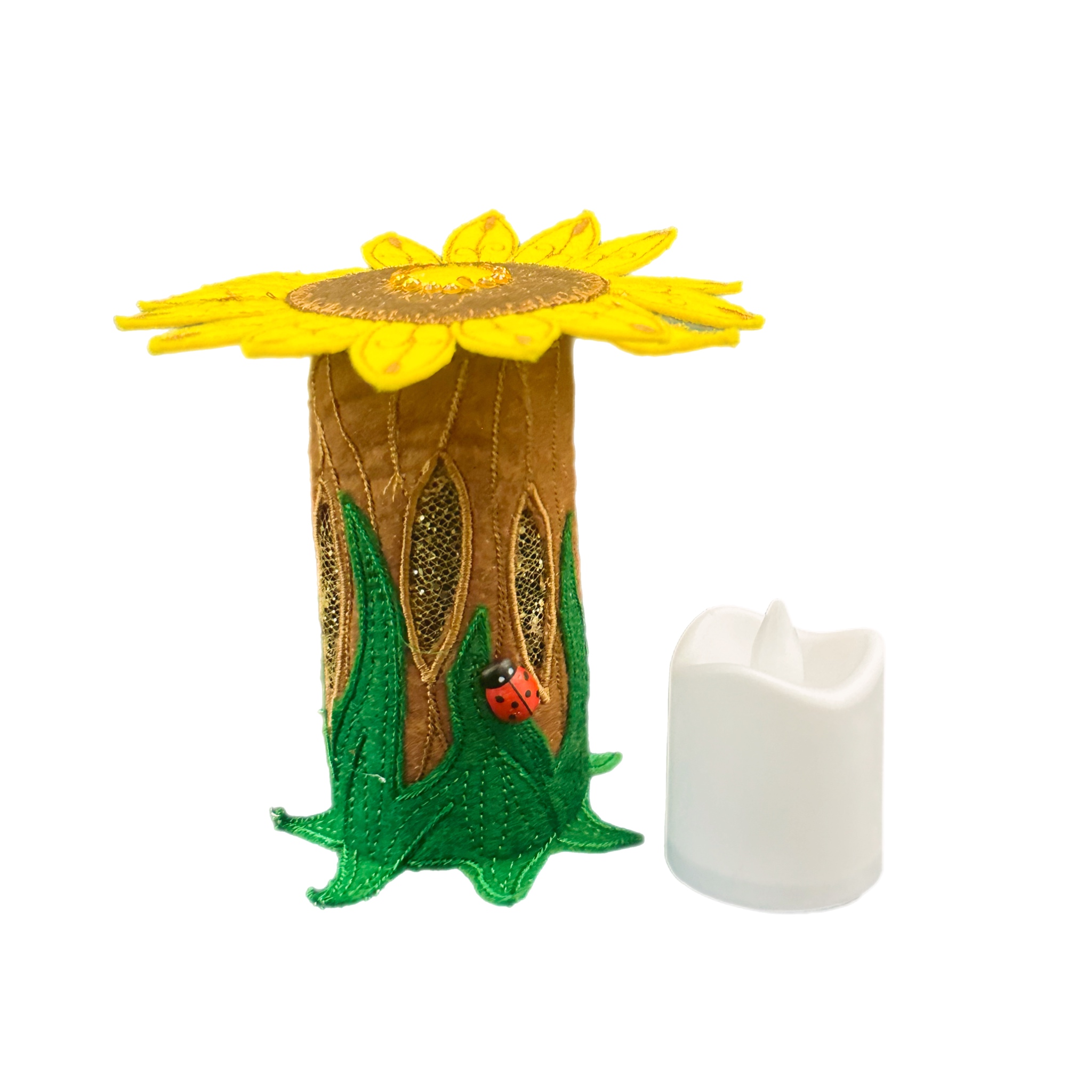 Sunflower Fairy House with LED Tea Light — image 4