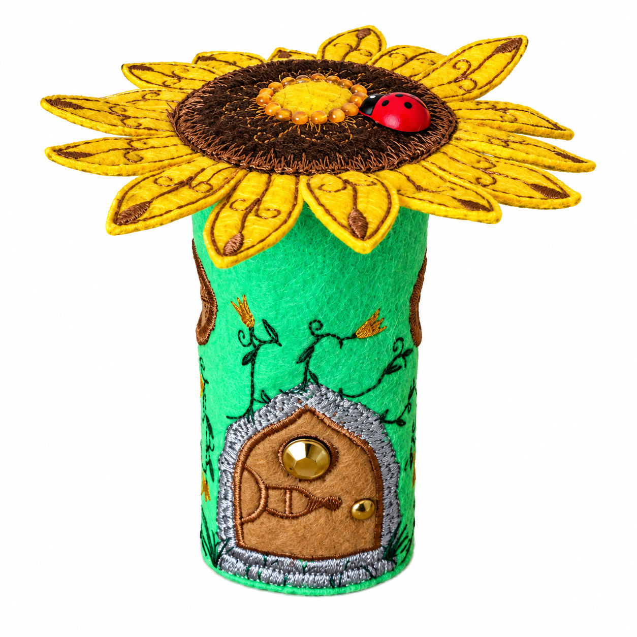 Sunflower Felt Fairy House Handmade Fairy Cottage — image 2