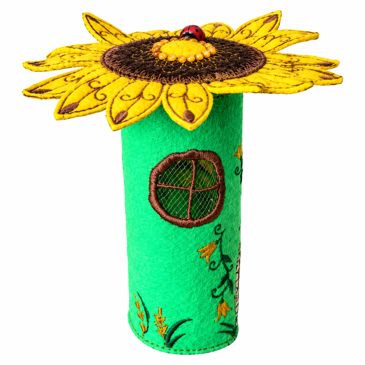Sunflower Felt Fairy House Handmade Fairy Cottage — image 3