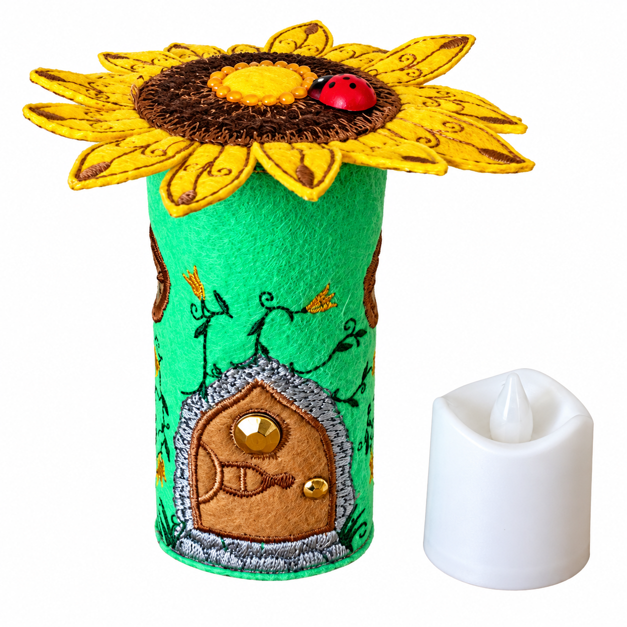 Sunflower Felt Fairy House Handmade Fairy Cottage — image 5