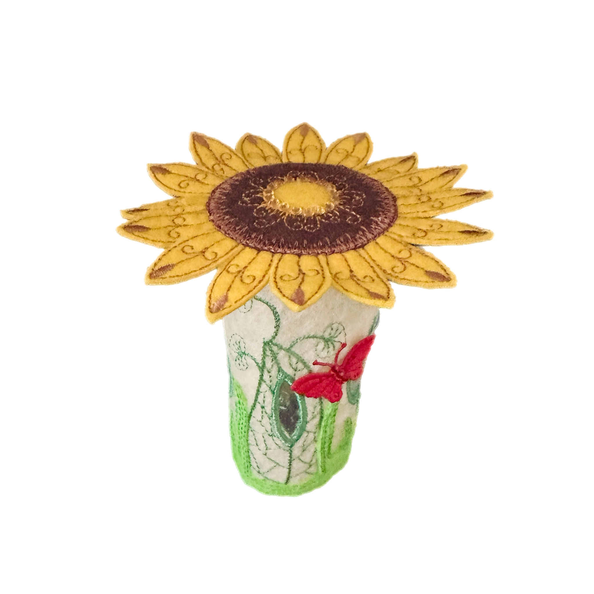 Sunflower Felt Fairy House with LED Tea Light — image 3