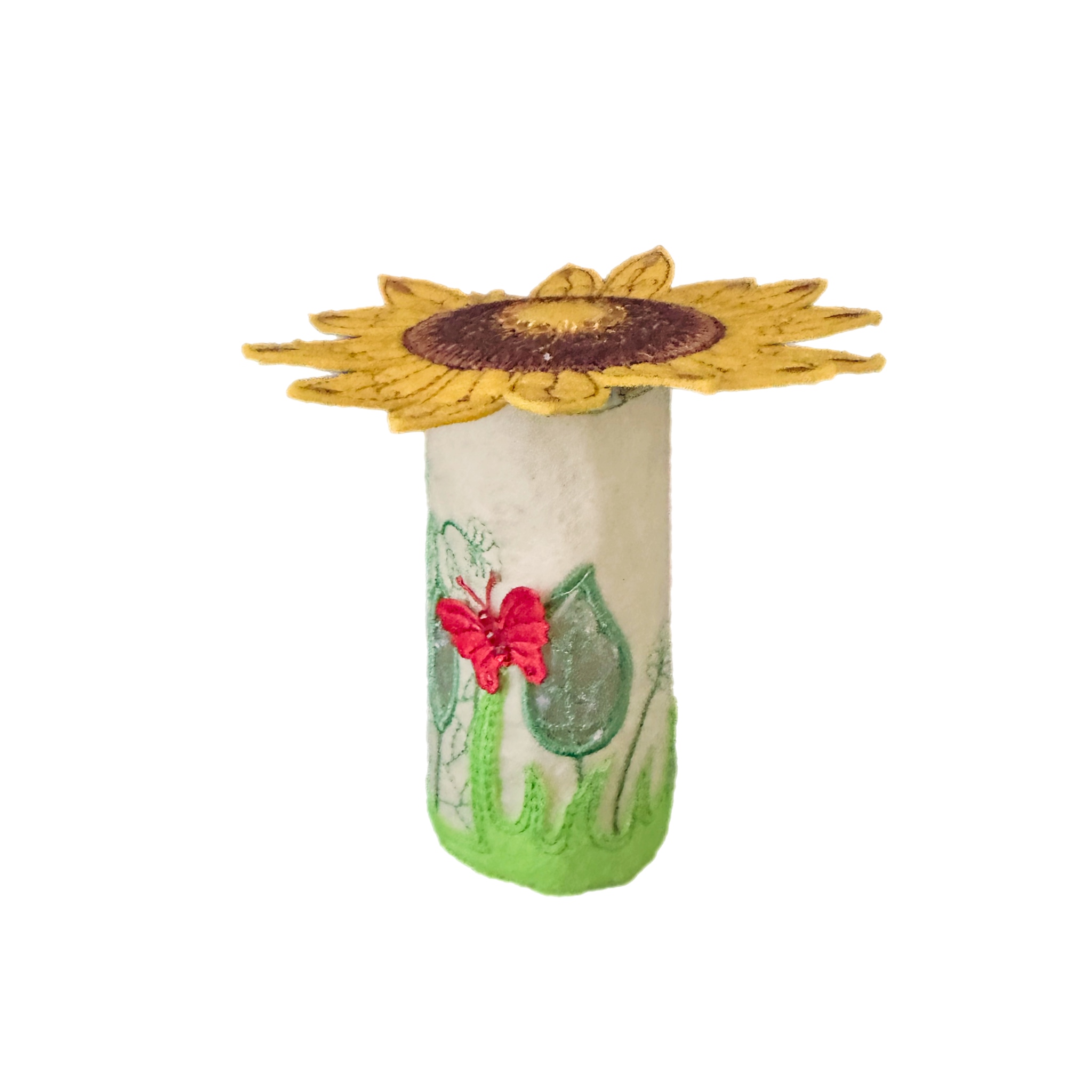 Sunflower Felt Fairy House with LED Tea Light — image 5