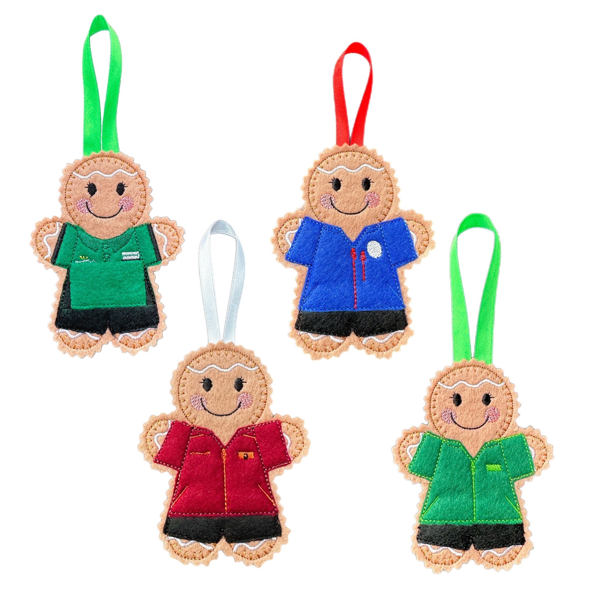 Supermarket Worker Gingerbread Handmade Felt Christmas Decoration – Choice of 4 Uniforms
