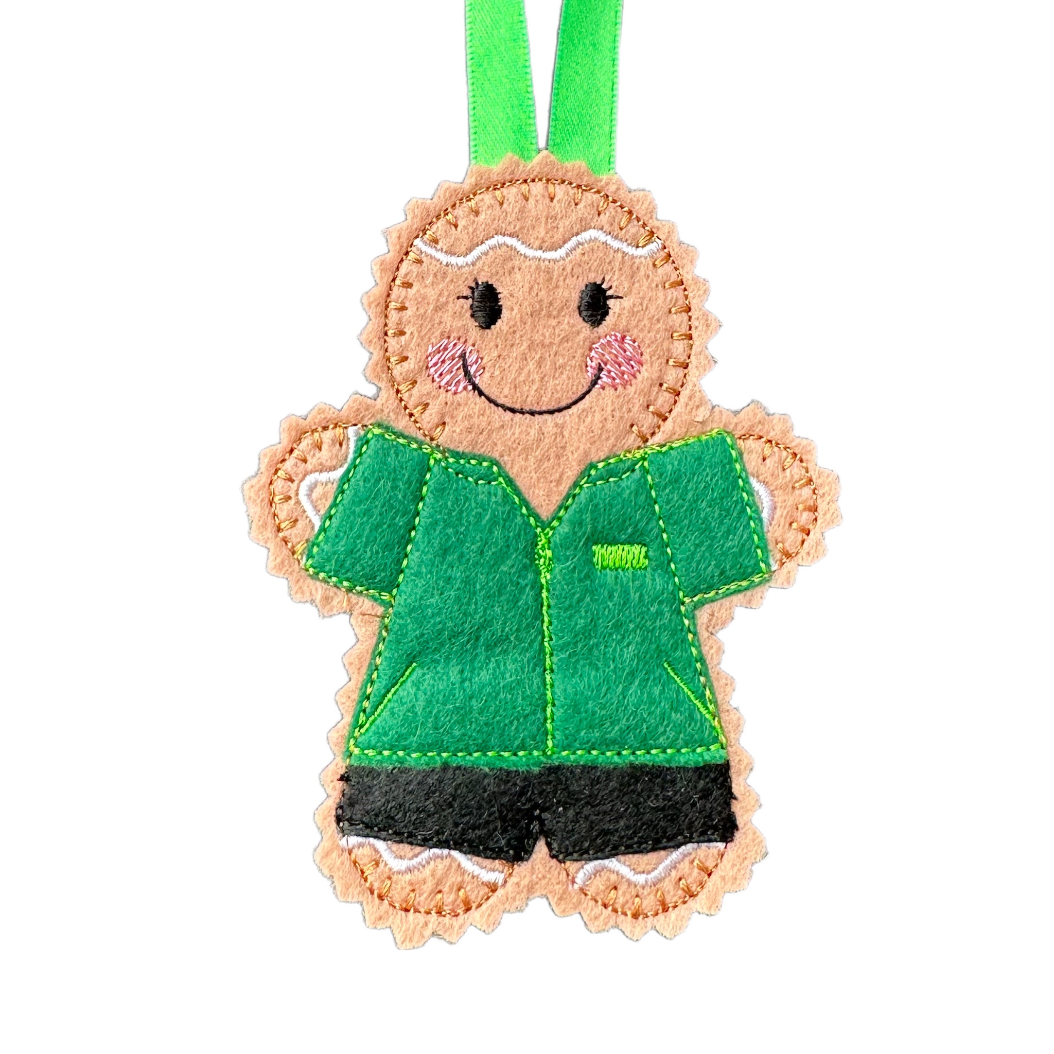 Supermarket Worker Gingerbread Handmade Felt Christmas Decoration – Choice of 4 Uniforms — image 4