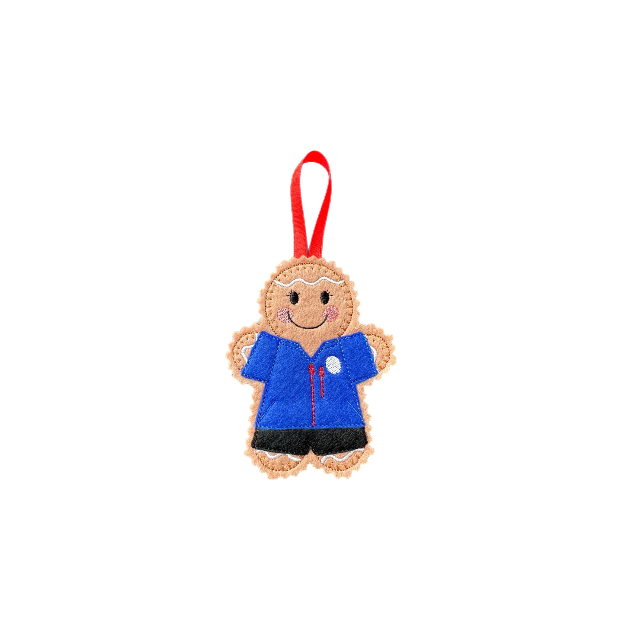 Supermarket Worker Gingerbread Handmade Felt Christmas Decoration – Choice of 4 Uniforms — image 2