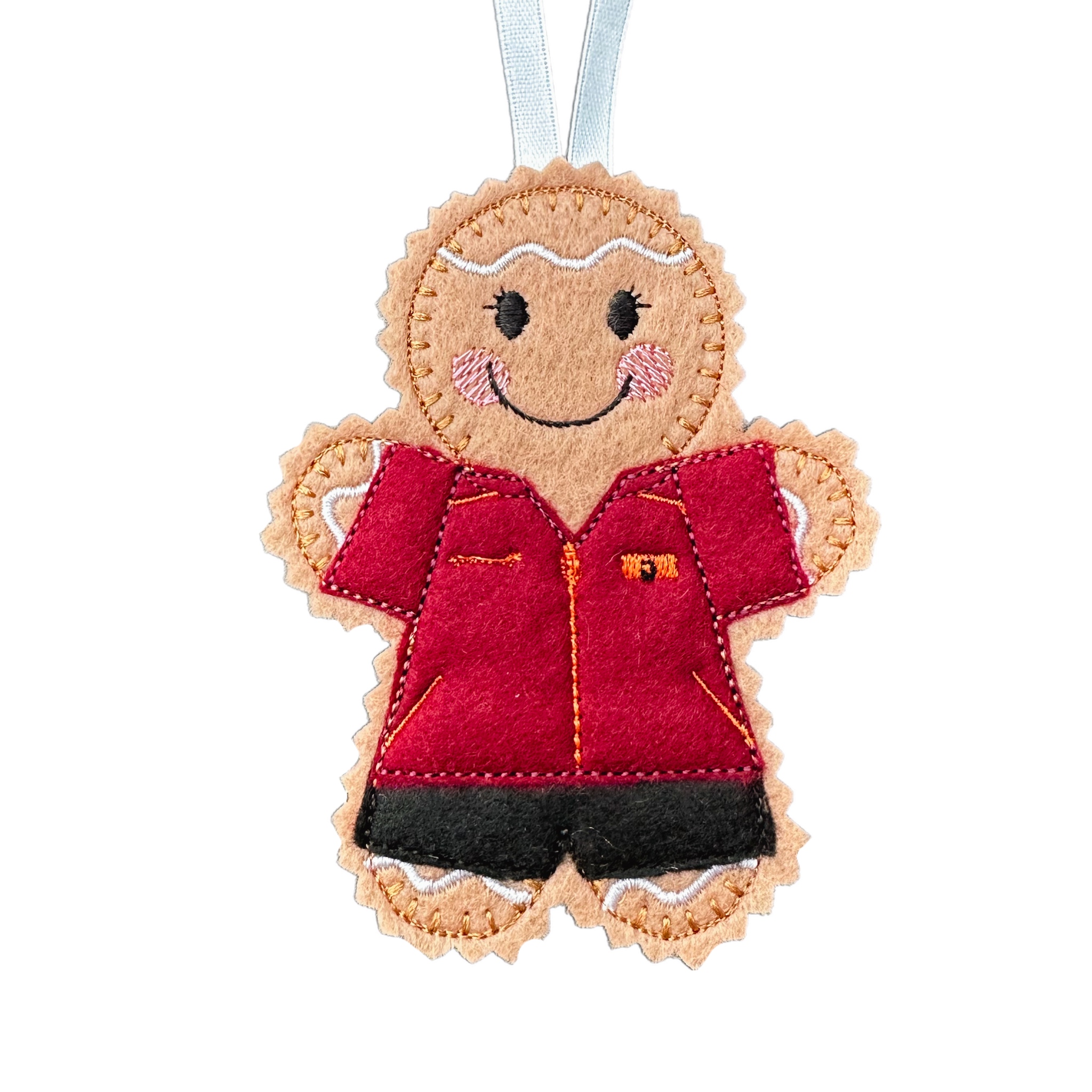 Supermarket Worker Gingerbread Handmade Felt Christmas Decoration – Choice of 4 Uniforms — image 7