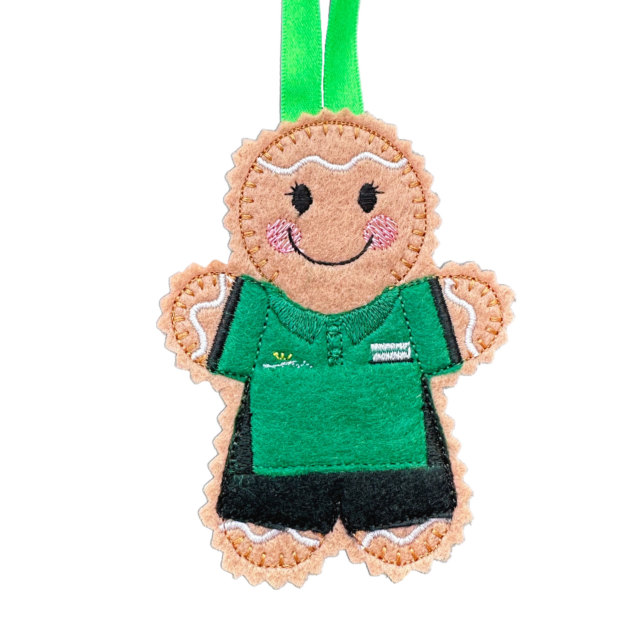 Supermarket Worker Gingerbread Handmade Felt Christmas Decoration – Choice of 4 Uniforms — image 8
