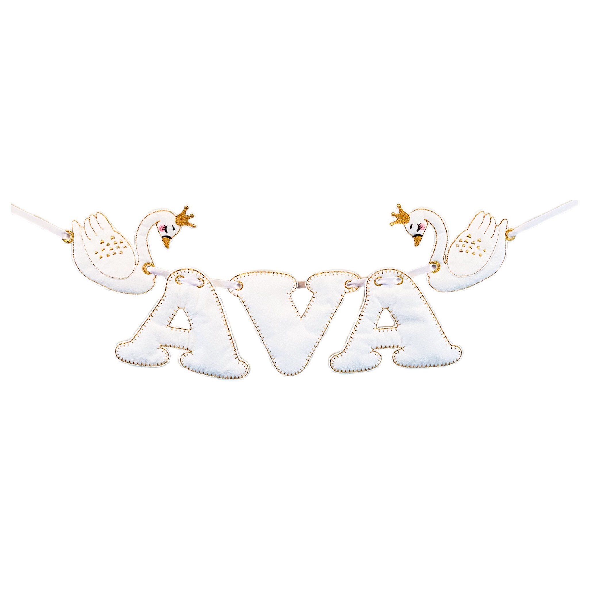 Swan Princess Personalised Felt Banner / Bunting
