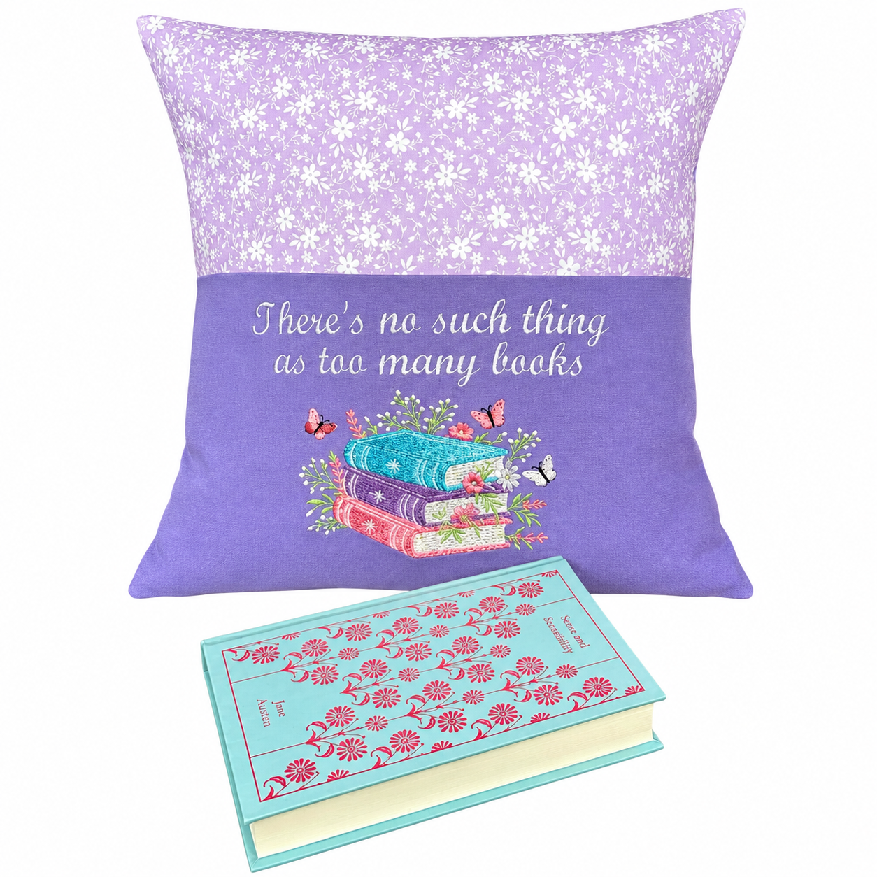Too Many Books - Book Cushion