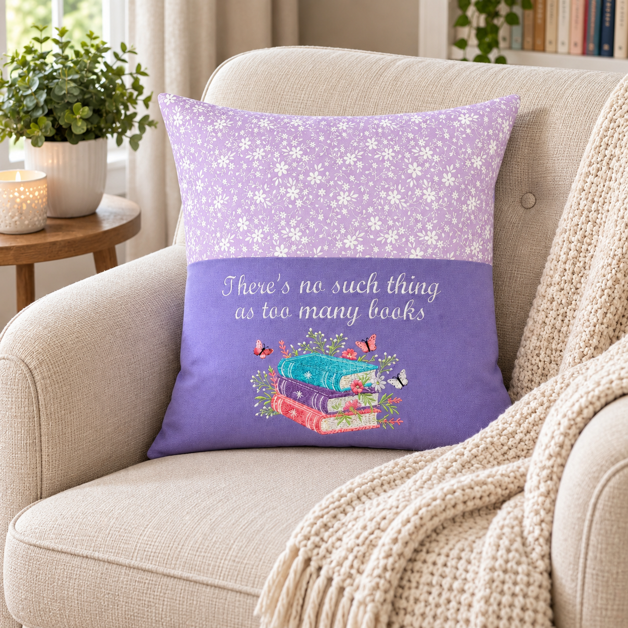 Too Many Books - Book Cushion — image 2