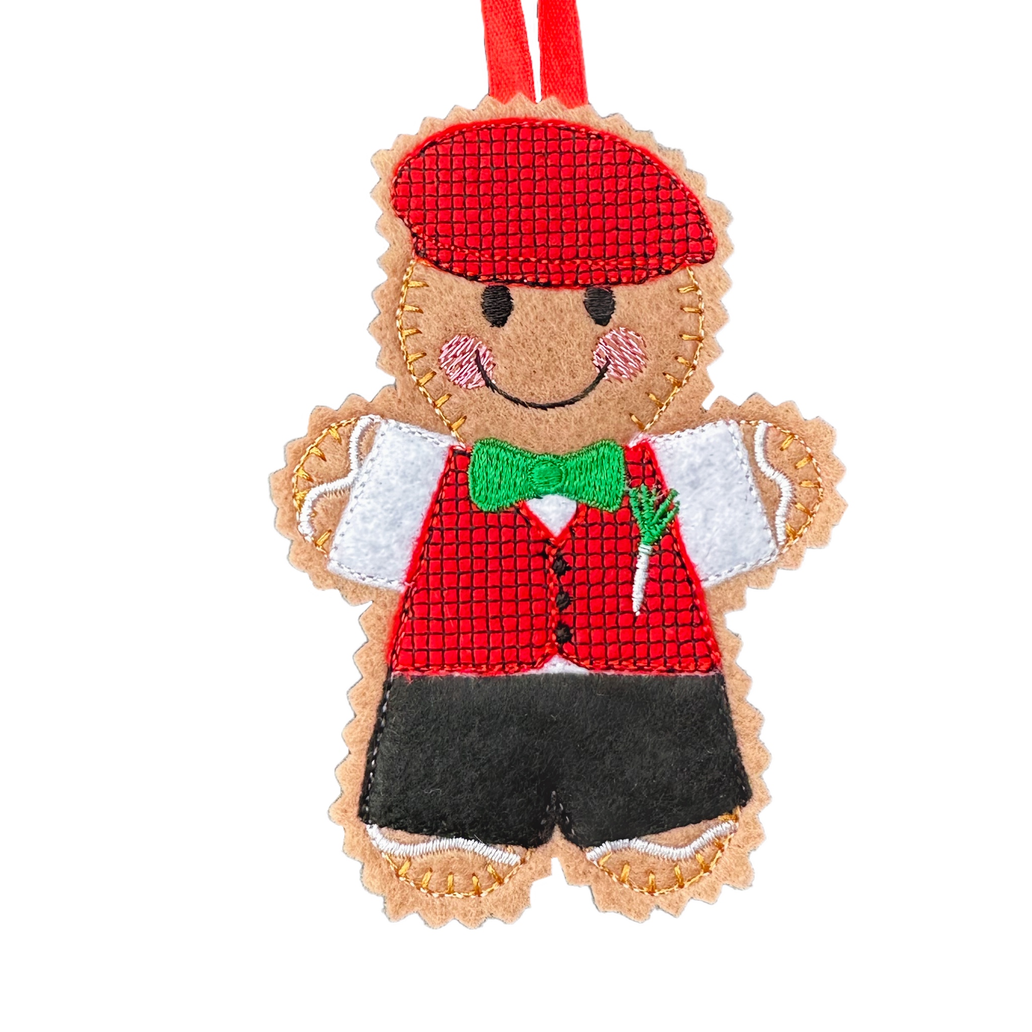 Welsh Boy Felt Gingerbread Handmade Christmas Decoration — image 3