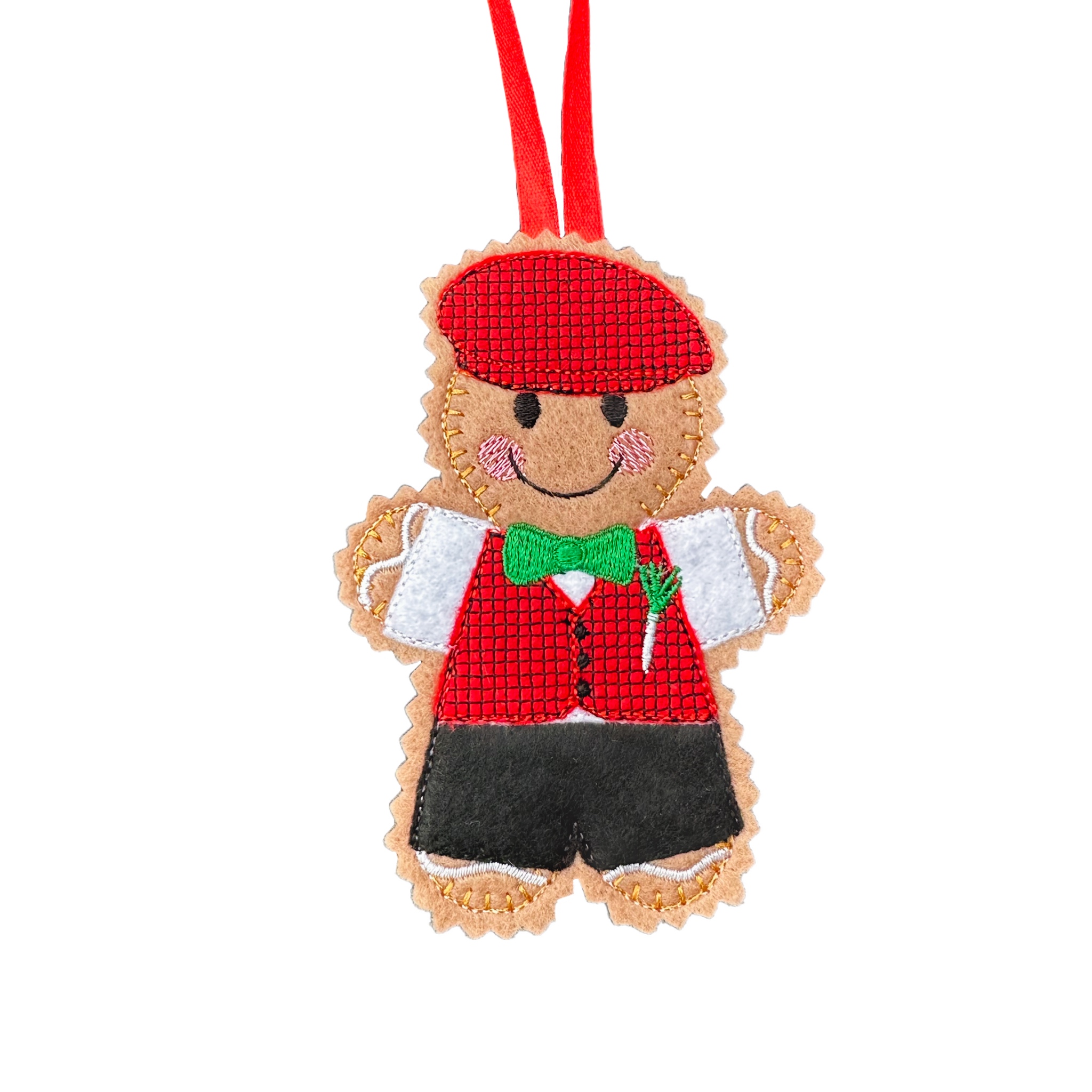 Welsh Boy Felt Gingerbread Handmade Christmas Decoration